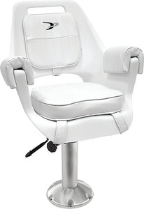 DELUXE PILOT CHAIR W/PADDED ARM RESTS & CUSHIONS (WISE SEATING) 26.25"D 17.75"W 23.25"H White